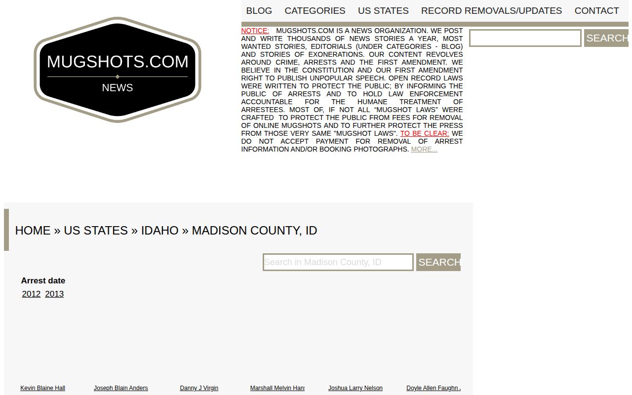 Unofficial historical Madison County Idaho listing page